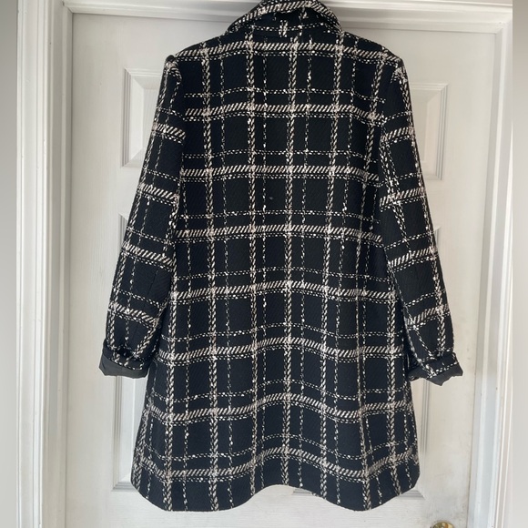 SALE!!!!! NEW elegant Liz Claiborne tweed plaid coat XL fits large - Picture 3 of 13